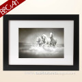 White horse wall art modern animal black and white famous running horse oil painting